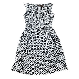 Speed Control Black and White A-Line Midi Dress
